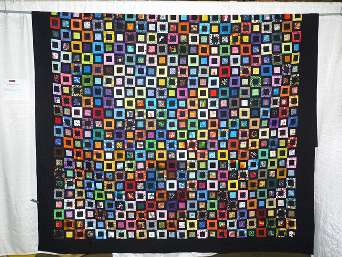 E35 Gretchen Beckert Black and Blue and Colorful All Over